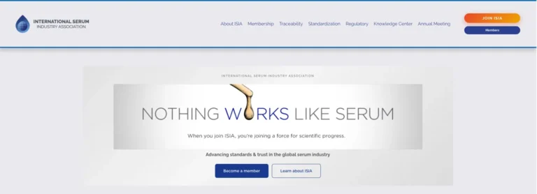 ISIA website homepage screenshot